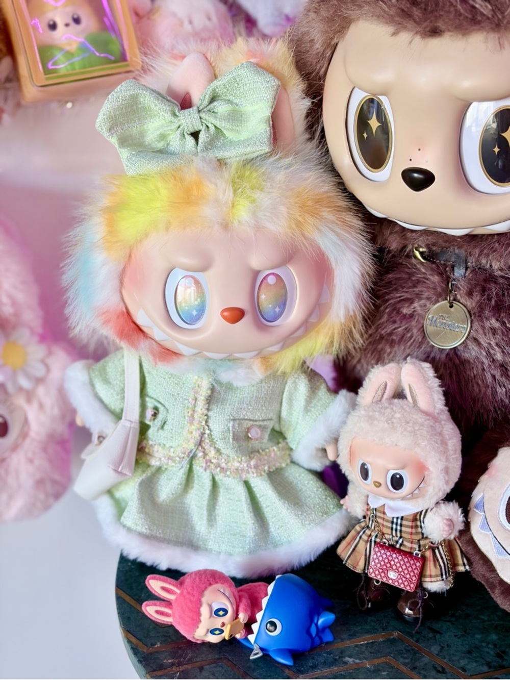 38cm Labubu or BB3 400% doll clothes - green outfit set - NO DOLL INCLUDED